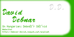 david debnar business card